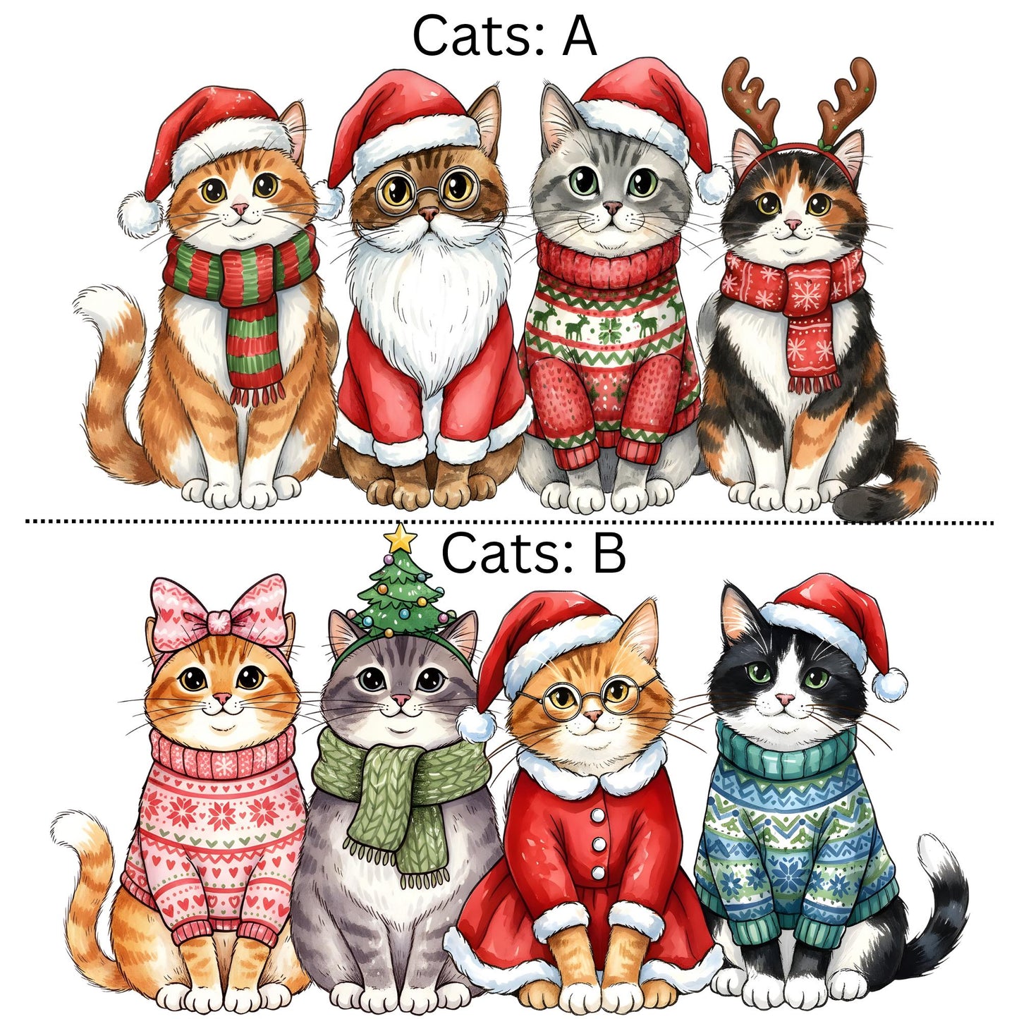 Meowy Christmas Cat Shirt | Cute Xmas Kitties Tee | Holiday Cat Lover Gift | Funny Christmas Outfit | Festive Feline Apparel