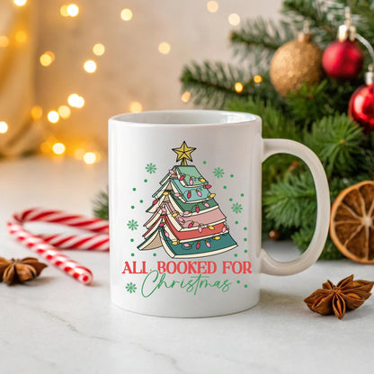 All Booked for Christmas Mug