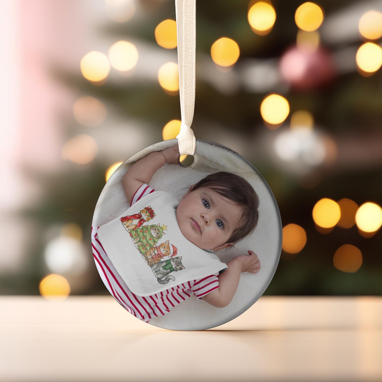 Baby's First Christmas Personalized Photo Ornament