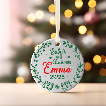 Baby's First Christmas Personalized Photo Ornament