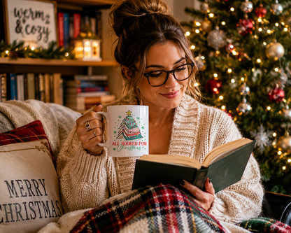 All Booked for Christmas Mug